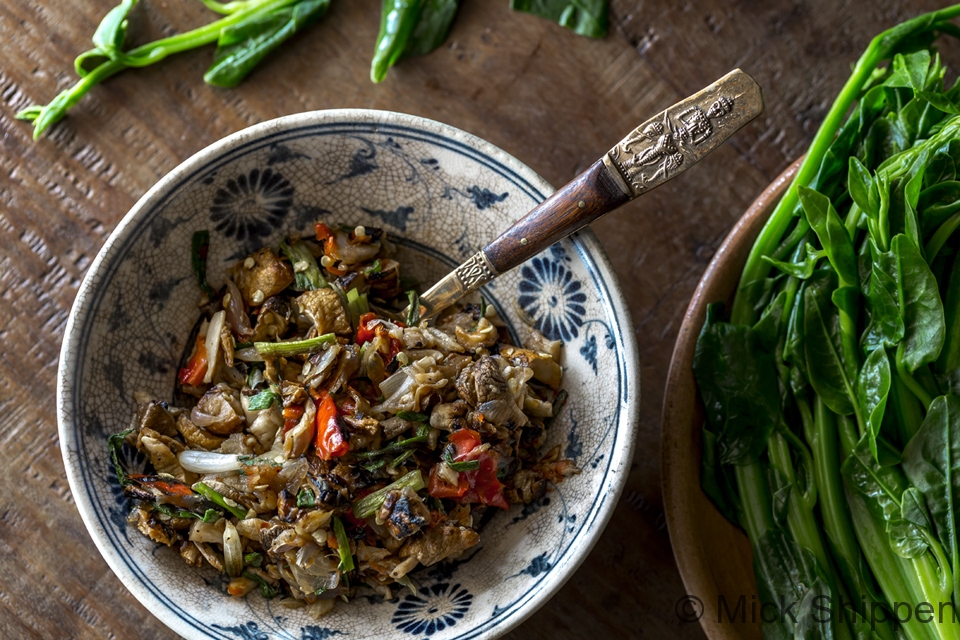 Lao food, jeow hed, mushroom and chilli dip