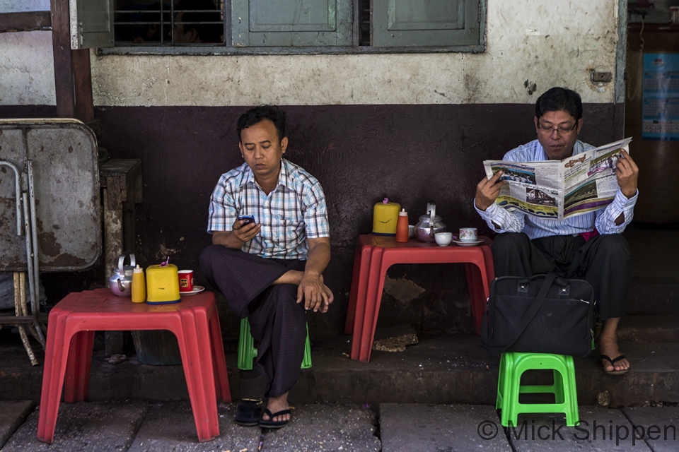 Sunday morning in Yangon, Myanmar