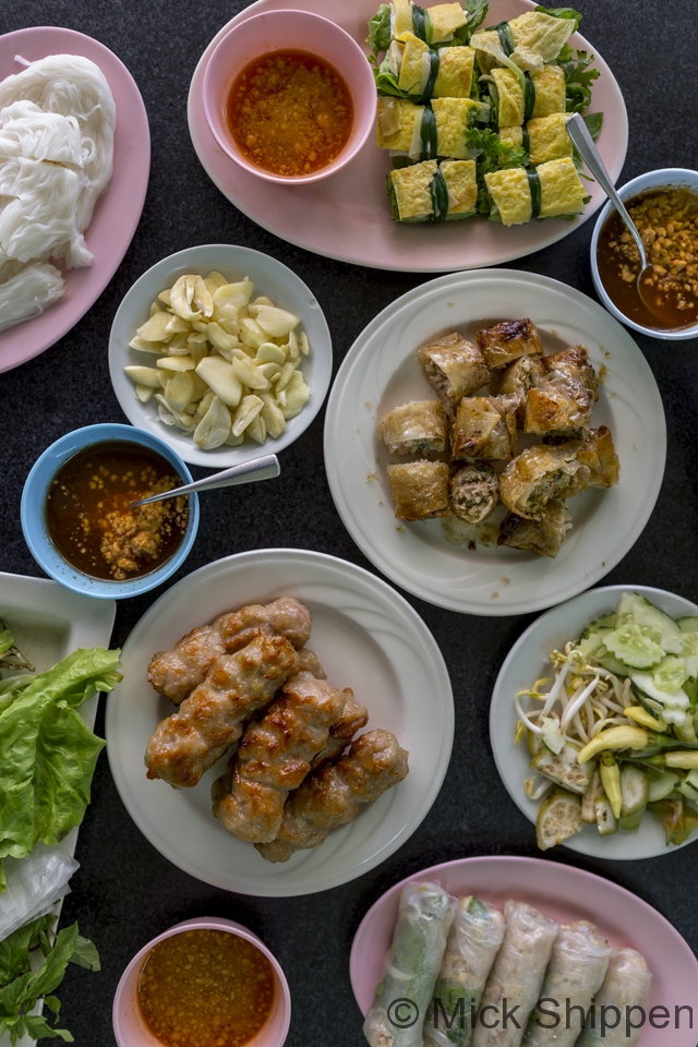 Naem neuang and other Vietnamese dishes