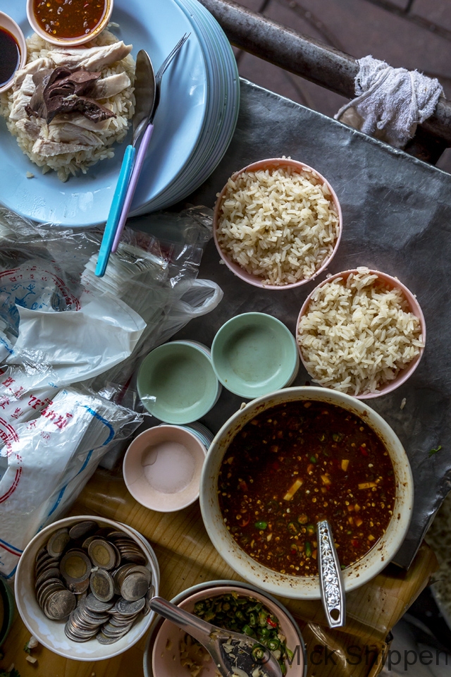 Khao man gai, chicken and rice, Bangkok, Thailand