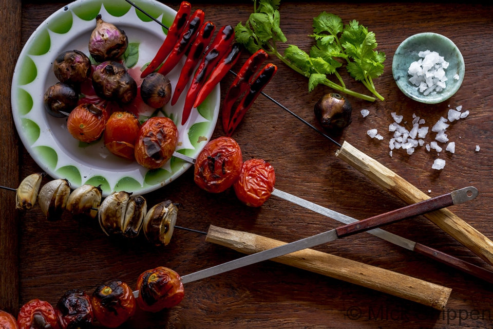 Lao food, ingredients for a jeow or spicy dip