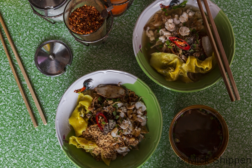 Hokkien Mee  at Ko Yoon noodle shop in Phuket Town, Thailand