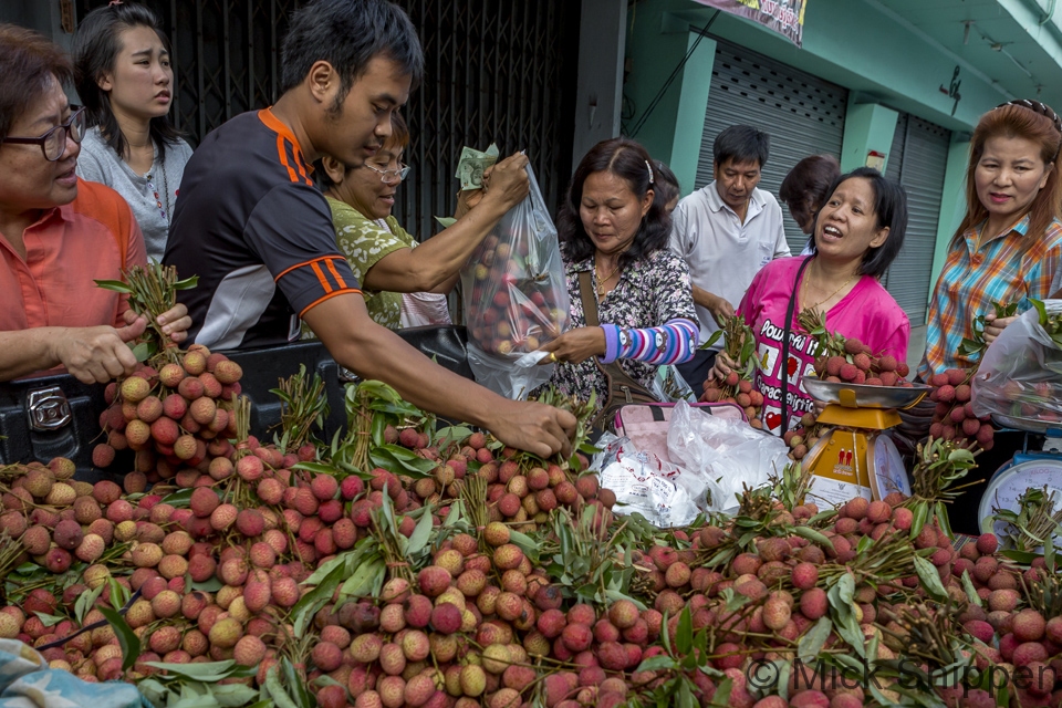 Lychees, Chiang Rai market, Thailand