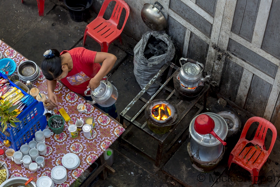 Tea stall, Yangon, Myanmar
