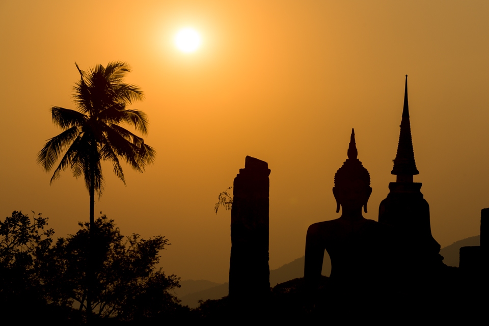  Sukhothai Historical Park at sunset.