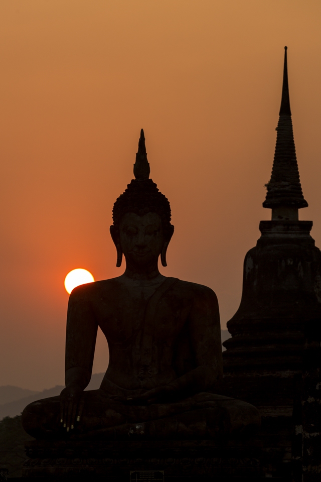  Sukhothai Historical Park at sunset.