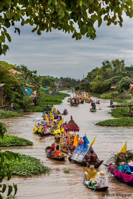 Floating Phansa Festival, Lad Chado, near Ayutthaya, Thailand