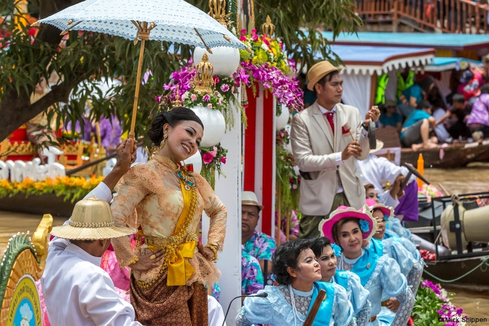 Floating Phansa Festival, Lad Chado, near Ayutthaya, Thailand