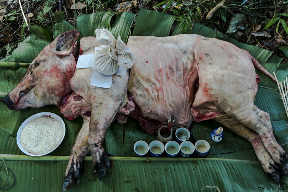 Hill tribe spirit ceremony, Chiang Rai, northern Thailand.