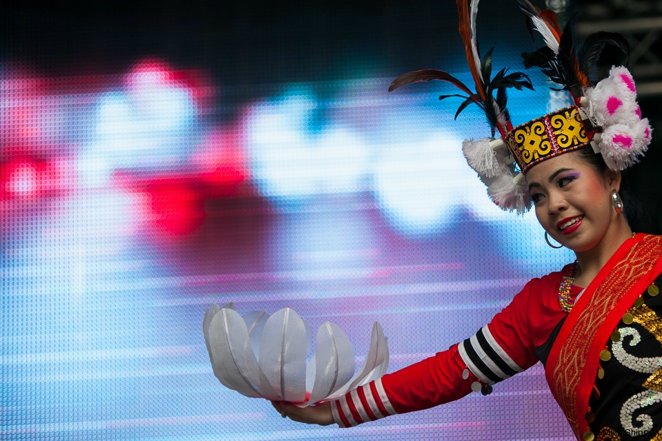 A traditional dancer performing at Penang World Music Festival 2012