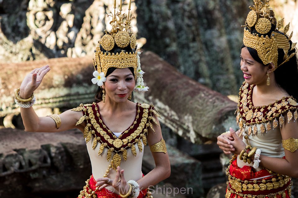 Apsara dancers at the Bayon, Angkor, Cambodia.