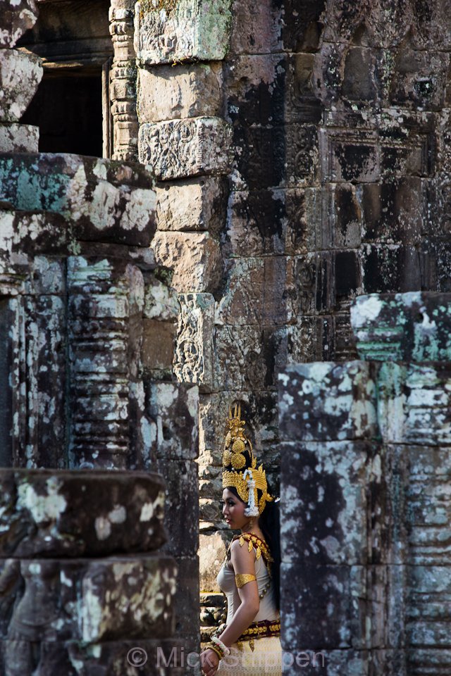 Apsara dancers at the Bayon, Angkor, Cambodia.