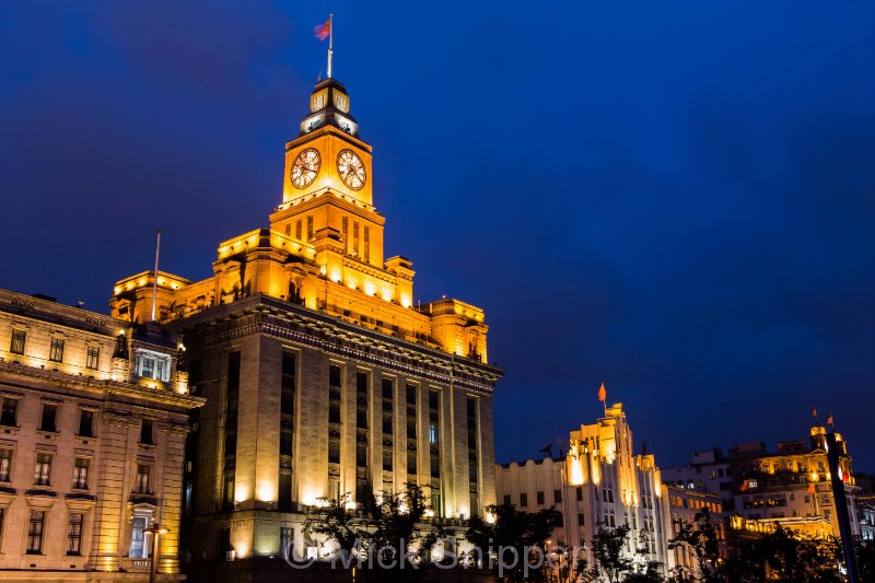 Historic buildings on The Bund, a legacy of the British the wealth acquired during the opium wars.