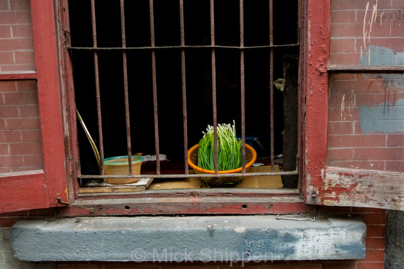 A scene from an alley in one of Shanghai's old districts.