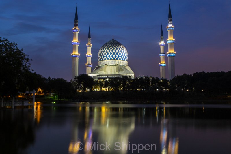 Sultan Salahuddin Abdul Aziz Shah Mosque in Shah Alam, more commonly known as the Blue Mosque.