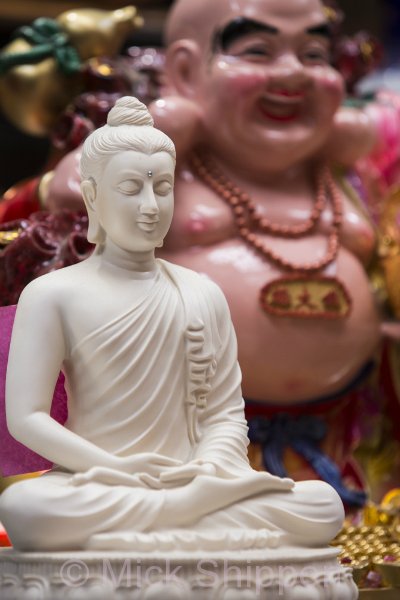 Buddha images in a Chinese temple in Kuala Lumpur